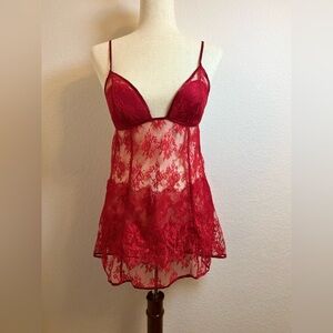 Victoria Secret Very Sexy Red Sheer
Lace Babydoll Lingerie Size‎ Medium